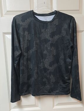 Kinetic| Boy's | Black Camouflage-Print | Long Sleeve | Shirt | Size 14/16
